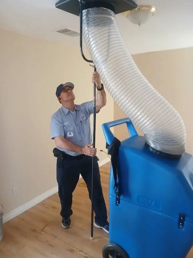 HVAC Installation technician using HEPA equipment in Mount Vernon